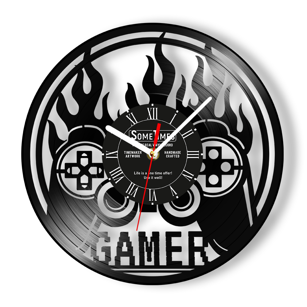 Gaming Console Names - Reloj de Pared de Vinilo Personalizado
