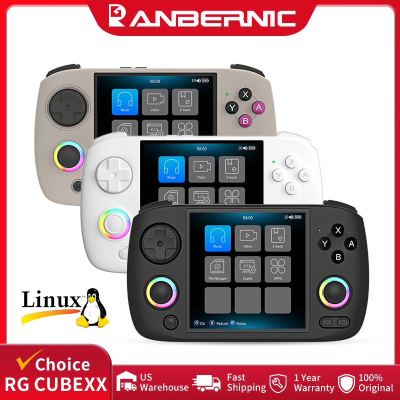 Gaming Console Handheld Retro - ANBERNIC-consola de juegos portátil RG CubeXX,