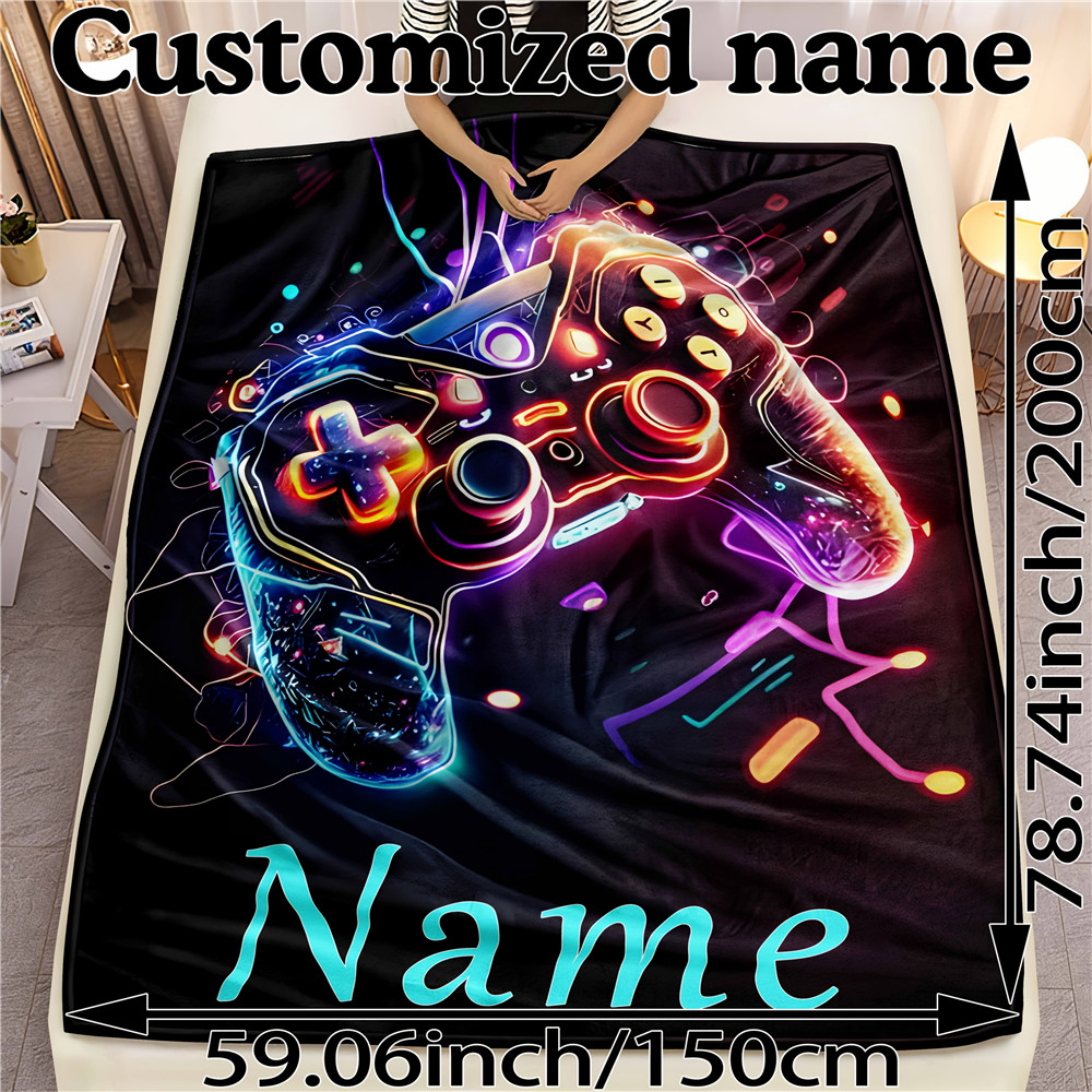 Gaming Console Names - Manta de franela con nombre personalizado